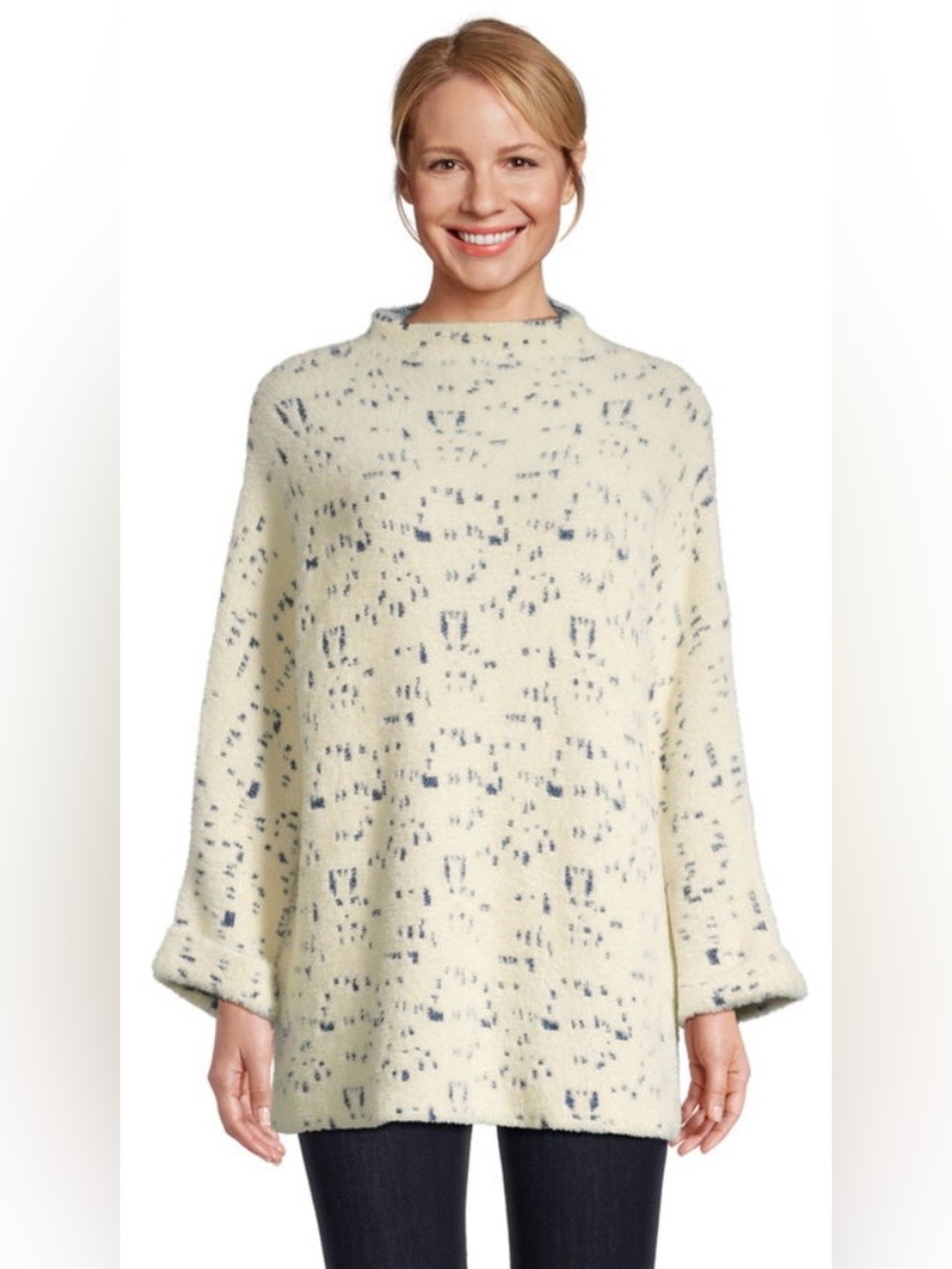 World Market Navy Blue Eyelash
Intarsia Knit Sweater